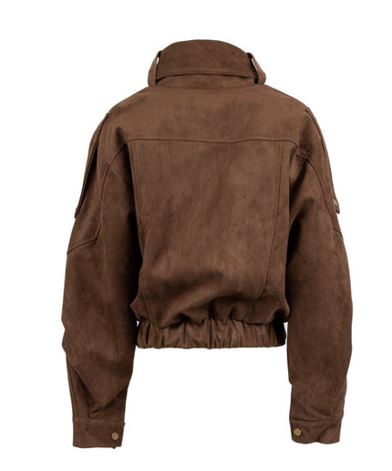 Bomber in suede cioccolato - TPN