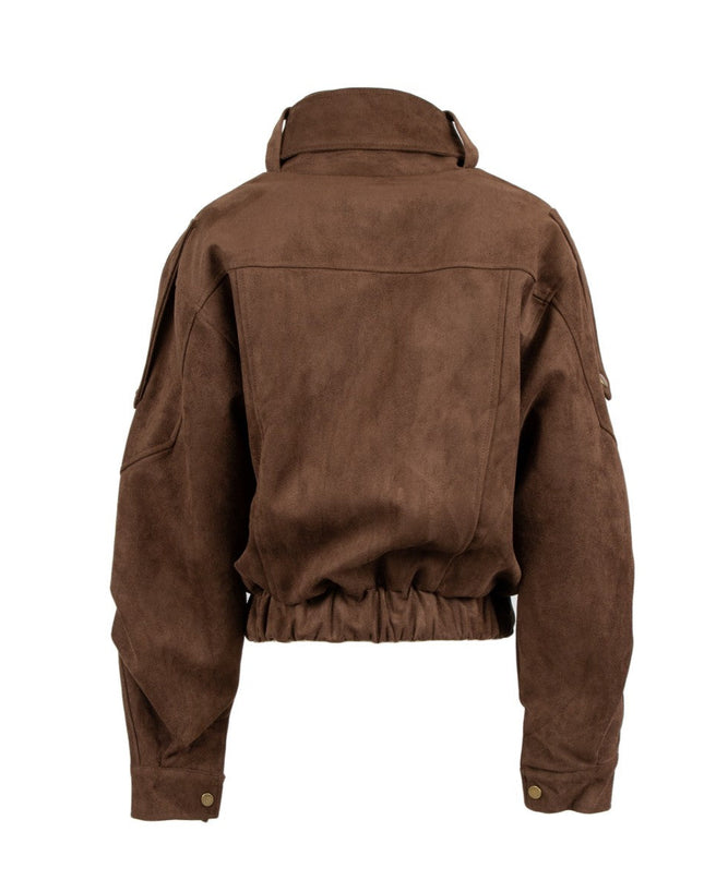 Bomber in suede cioccolato - TPN