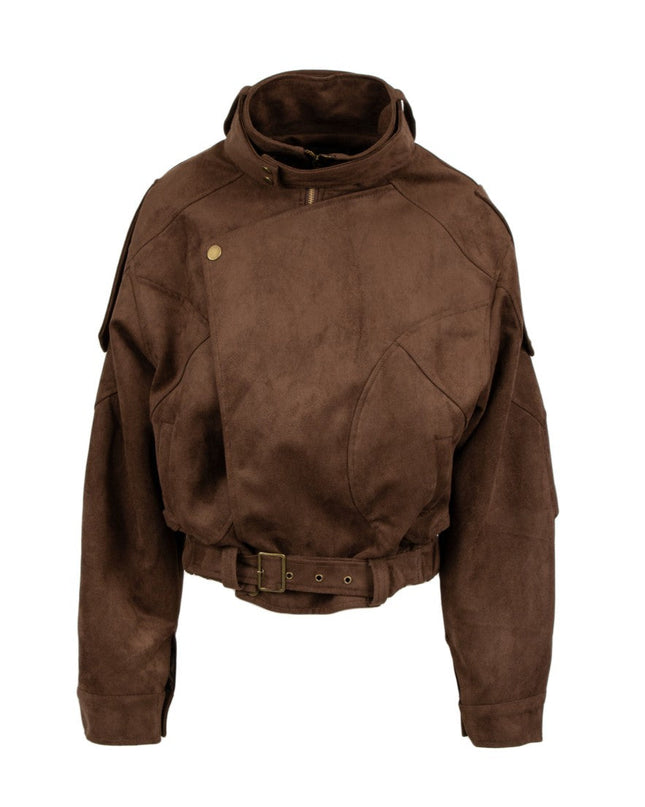 Bomber in suede cioccolato - TPN