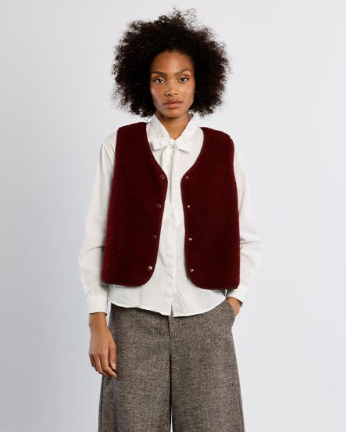 Smanicato teddy bordeaux - Lili Sidonio