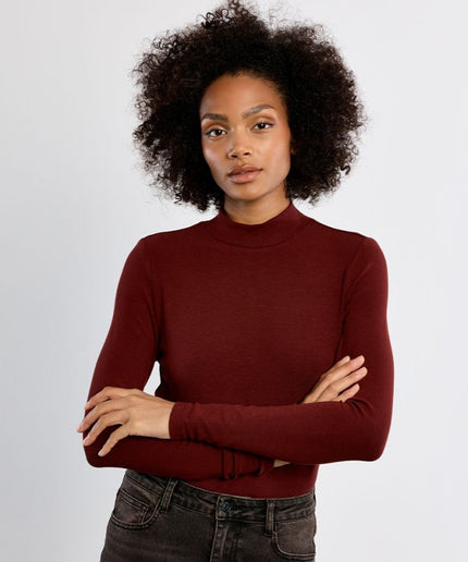 Maglia collo alto bordeaux - Lili Sidonio