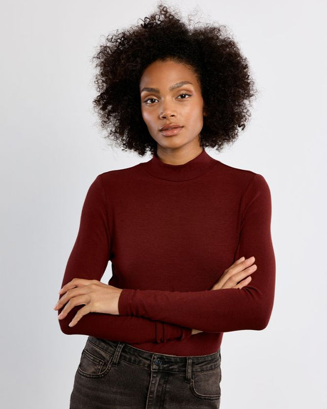 Maglia collo alto bordeaux - Lili Sidonio