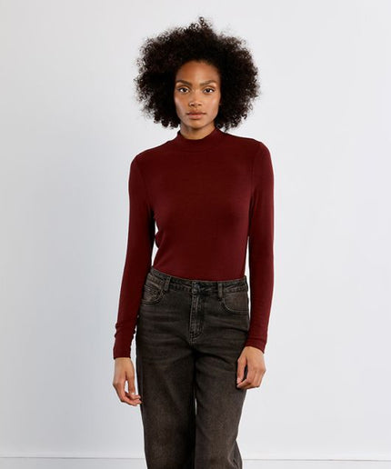 Maglia collo alto bordeaux - Lili Sidonio