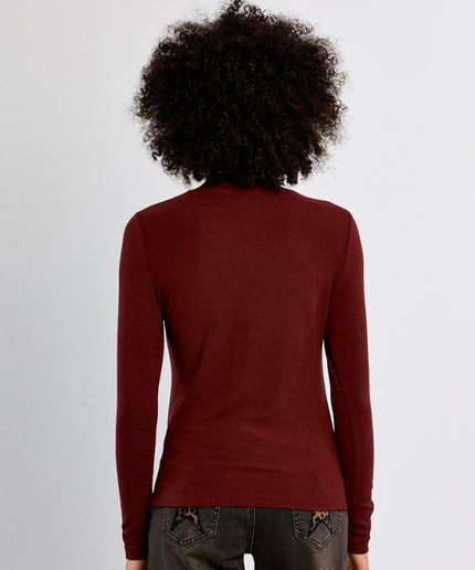 Maglia collo alto bordeaux - Lili Sidonio