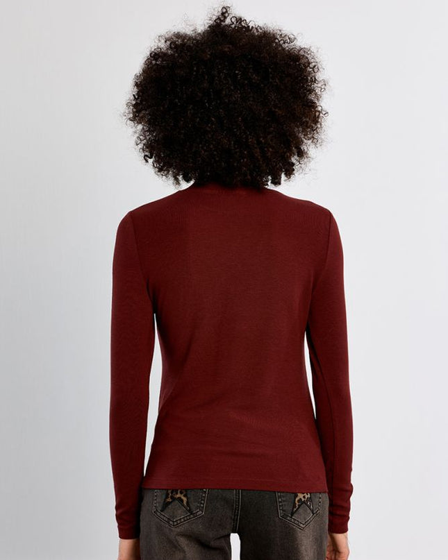 Maglia collo alto bordeaux - Lili Sidonio