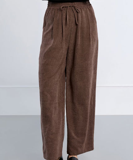Pantalone tocco velluto marrone - Lili Sidonio
