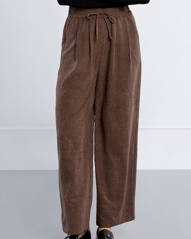 Pantalone tocco velluto marrone - Lili Sidonio
