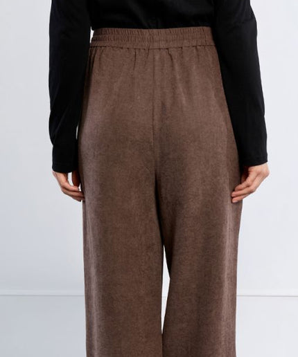 Pantalone tocco velluto marrone - Lili Sidonio