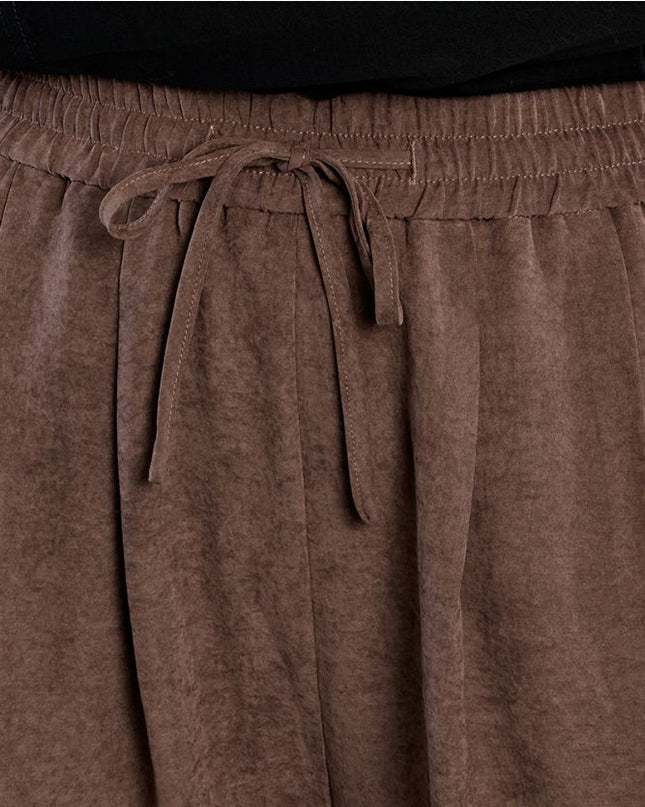 Pantalone tocco velluto marrone - Lili Sidonio