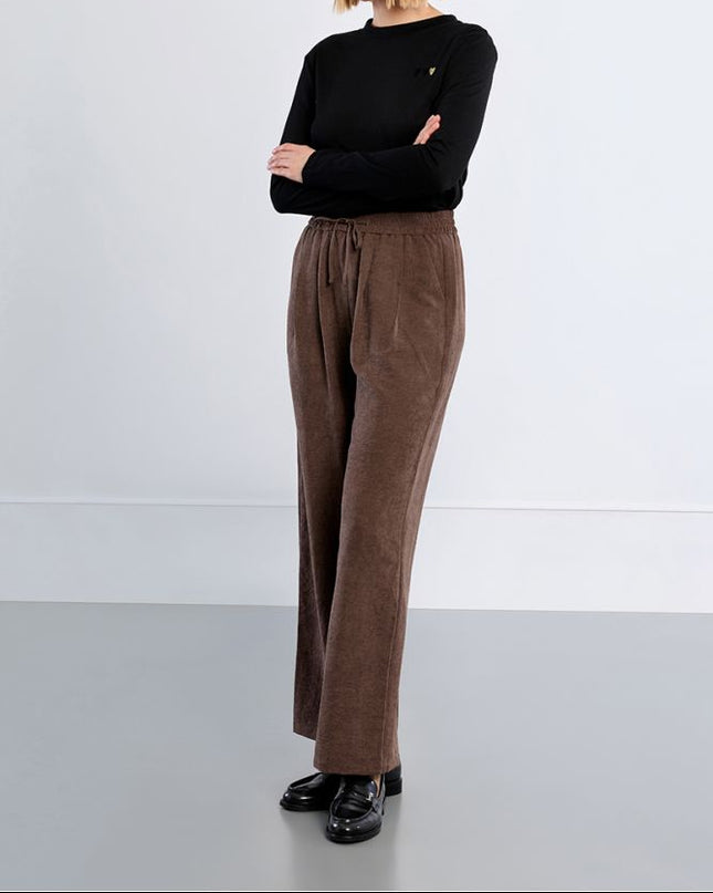 Pantalone tocco velluto marrone - Lili Sidonio